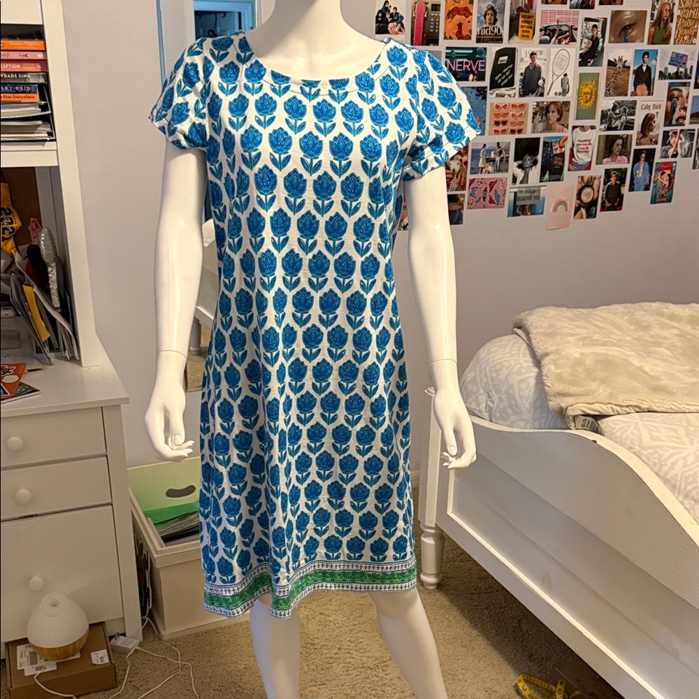 Blue and White Floral Dress